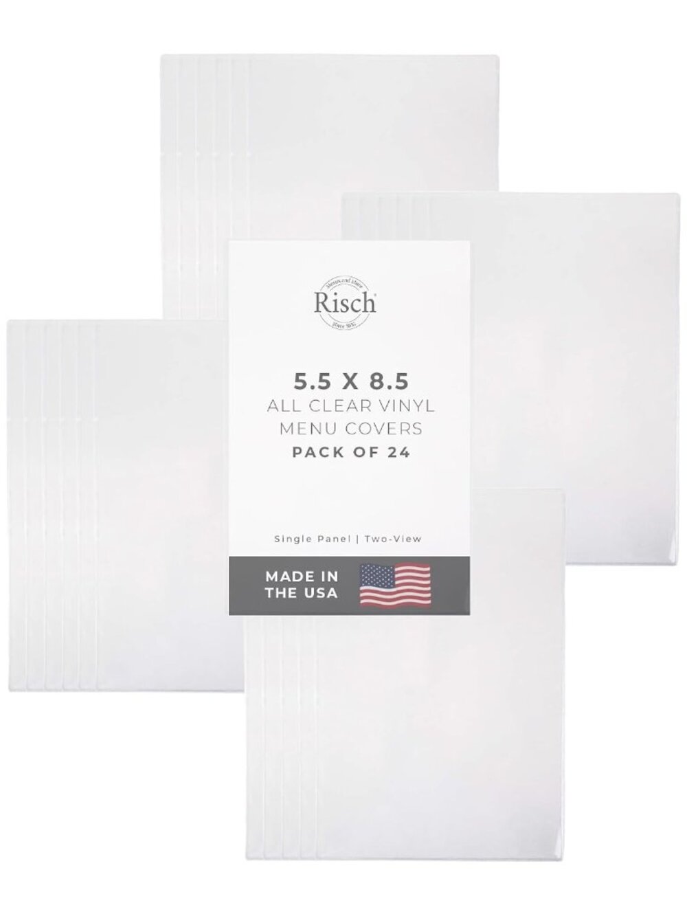 Double-Sided All Clear Vinyl Menu Cover | Two-Sided 2 View Plastic Menu Holder |